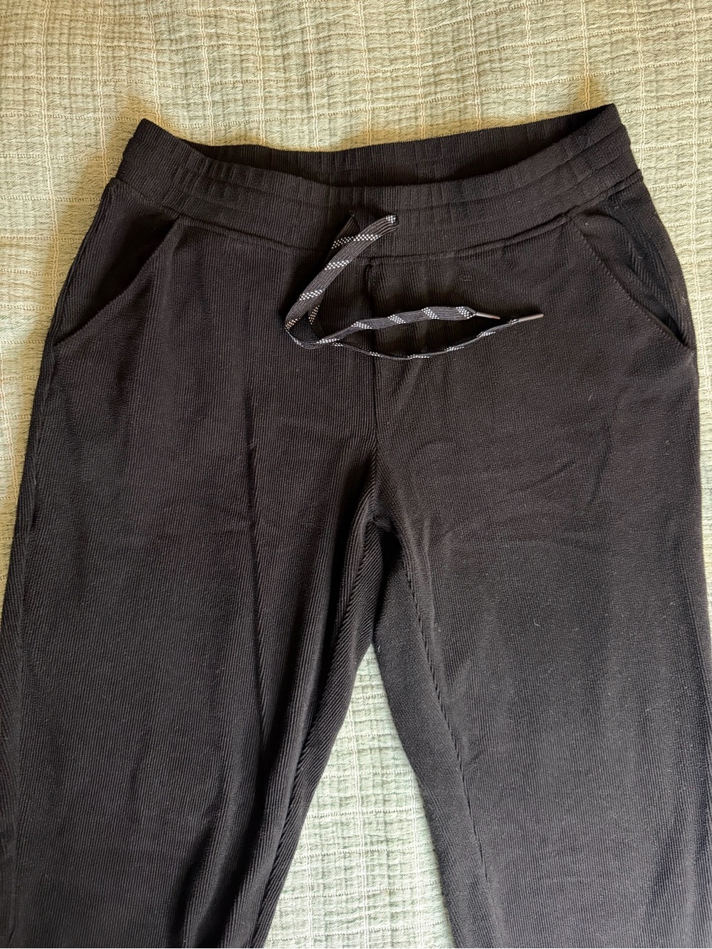 Marc New York Black Ribbed Joggers size L